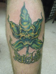 weed_leaf_and_skull_tattoo_by_therevolutiontattoos-d4lnb5i